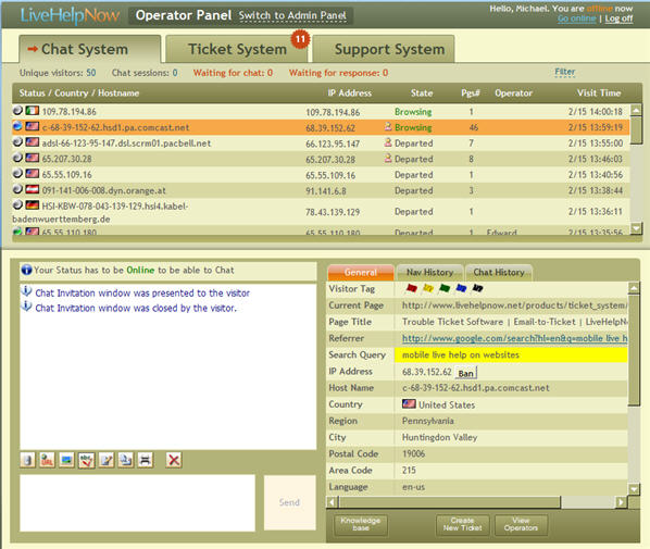 LiveHelpNow Help Desk